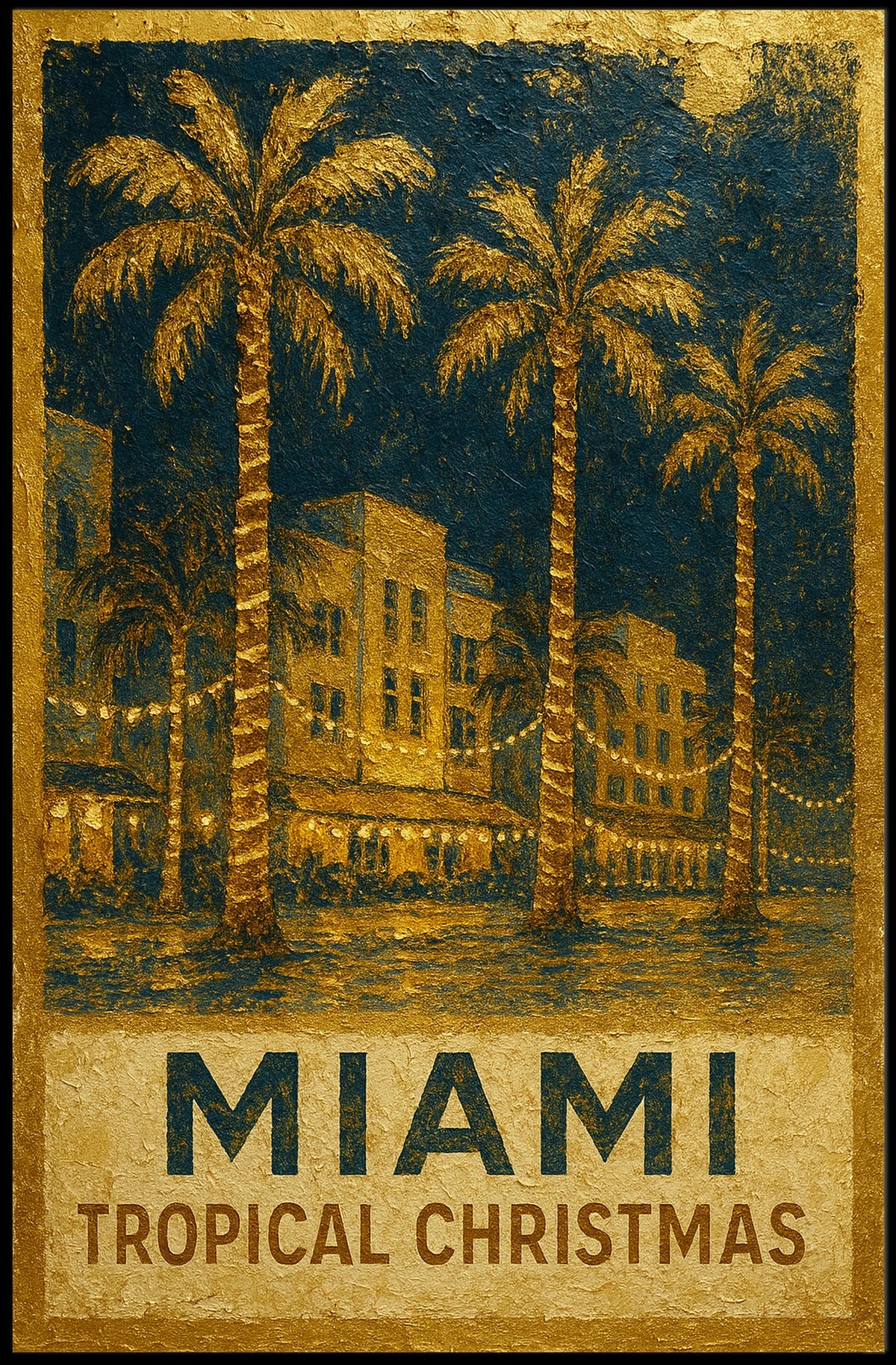 Miami Tropical Christmas Poster