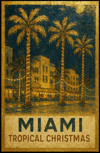 Miami Tropical Christmas Poster