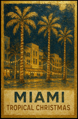 Miami Tropical Christmas Poster