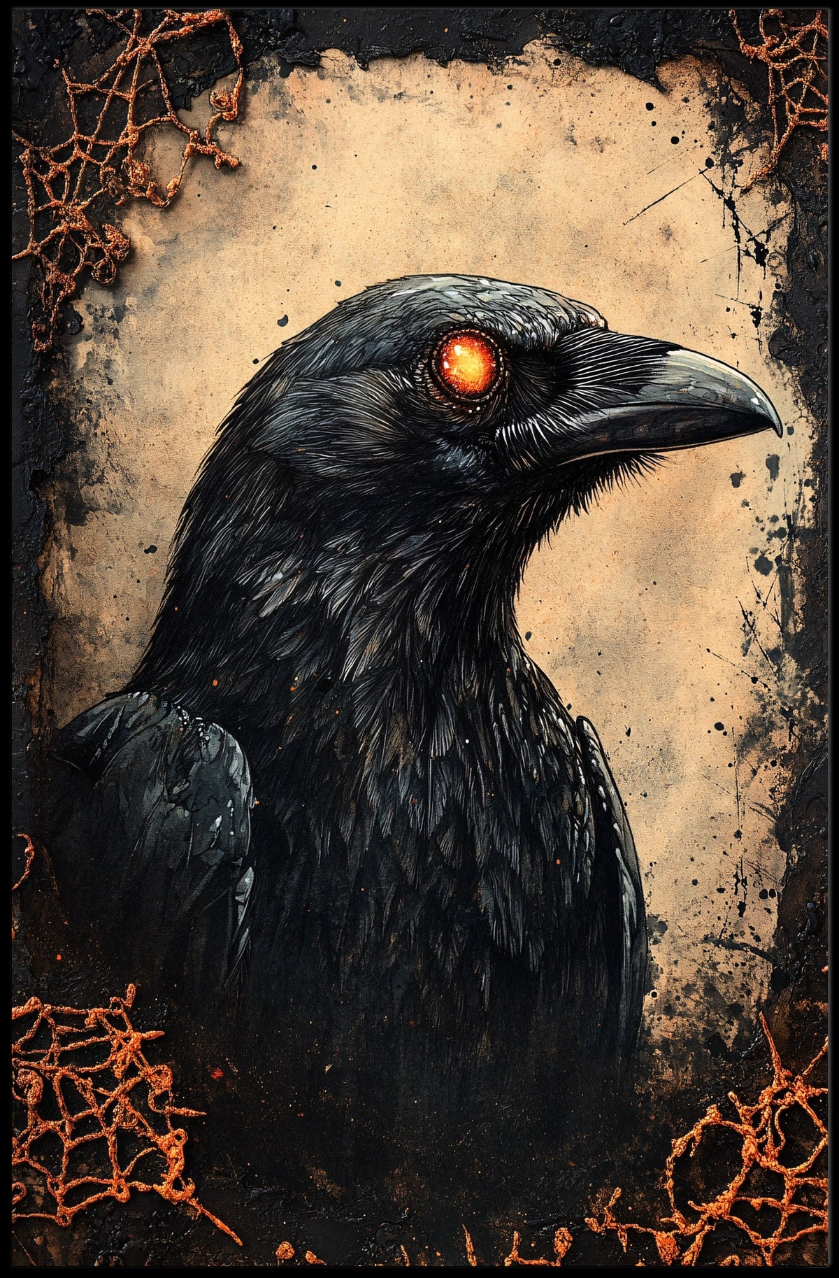 Mystical Raven Adventure Artistic Animal Poster