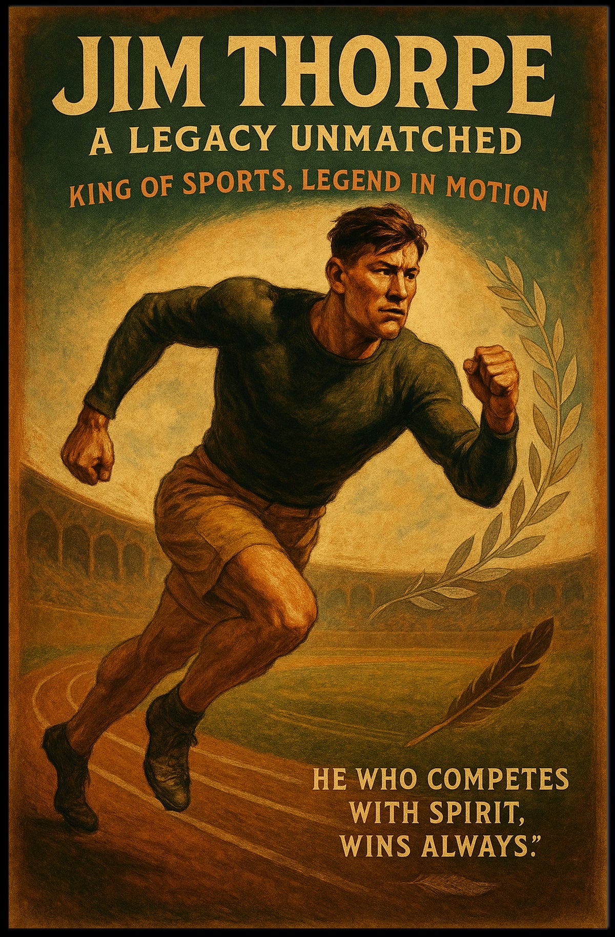 Jim Thorpe Unmatched Athletic Legacy Poster