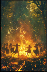Mystical Bonfire Dance Fantasy or Mythology Poster PosterGoat