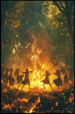 Mystical Bonfire Dance Fantasy or Mythology Poster PosterGoat