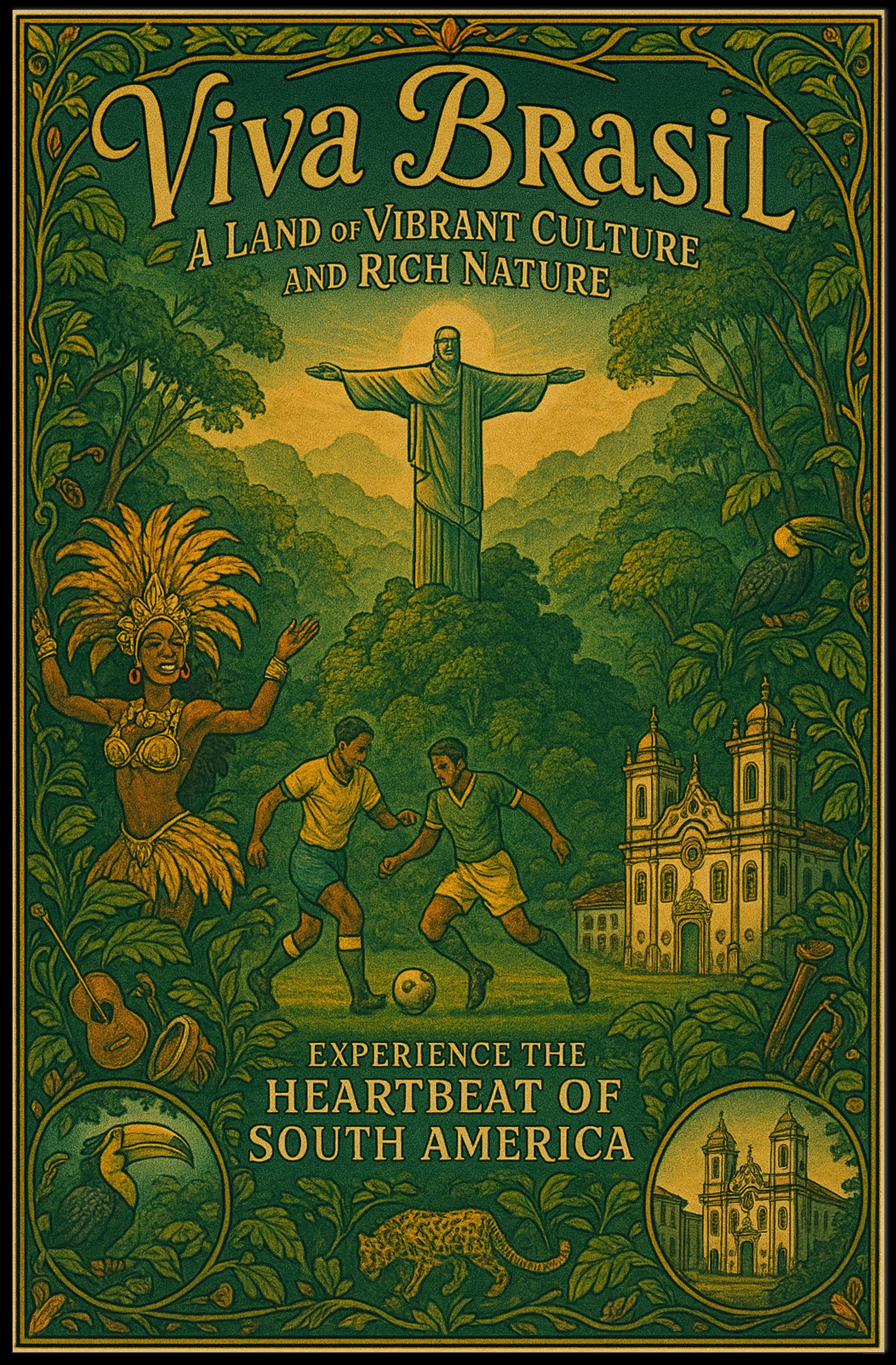 Viva Brasil A Land of Vibrant Culture Poster