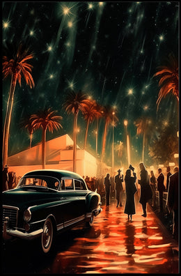 Vintage Hollywood Night Poster