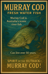 Murray Cod Vintage Illustration Educational Wall Art