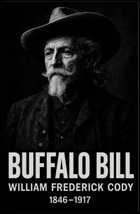 Buffalo Bill Monochrome Portrait for Cultural Heritage Poster