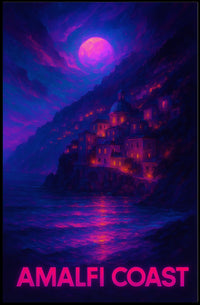 Amalfi Coast Enchanting Nightscape Poster