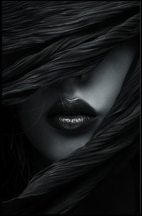 Sultry Enigma Monochrome Art Print - Artistic Poster PosterGoat