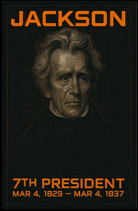 Andrew Jackson 7th President of the United States Techno Schematic Poster