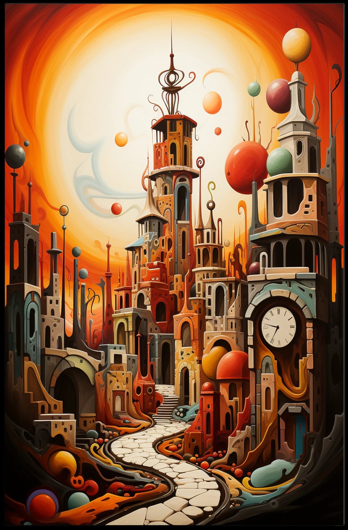 Surreal Dreamlike Cityscape Fantasy or Mythology Poster