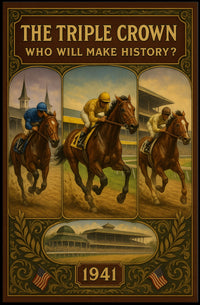 1941 Triple Crown Vintage Sports Poster