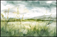 Serene Watercolor Countryside Landscape Poster Art