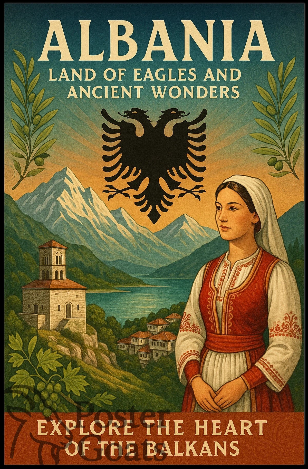 Albania: Land of Eagles Cultural Heritage Travel Poster