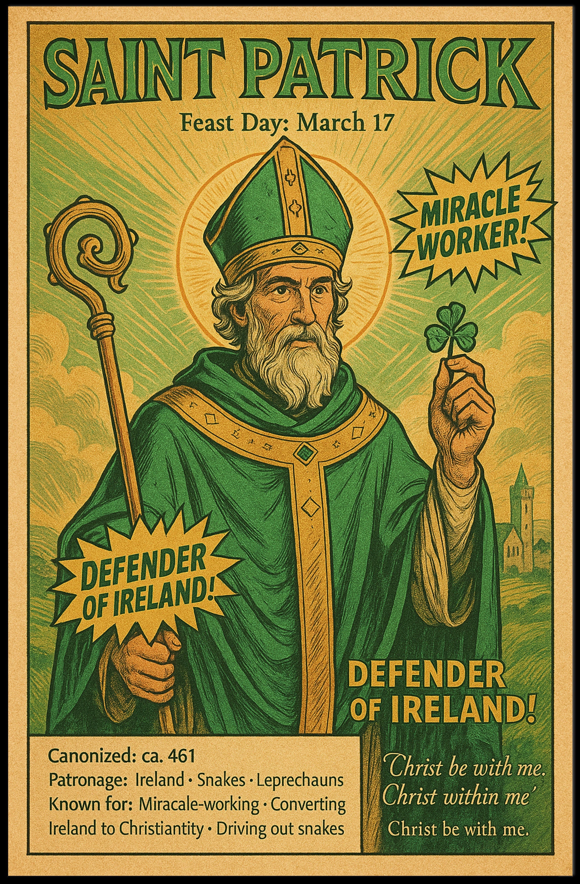 Saint Patrick – Defender of Ireland Poster PosterGoat