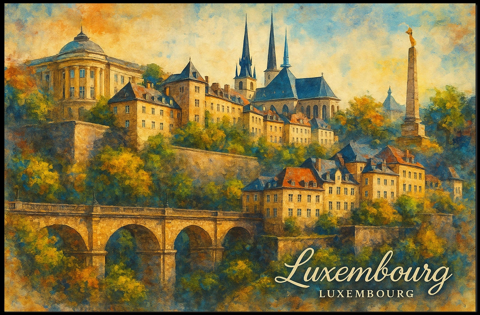 Luxembourg Cityscape Wanderlust Photography Realism Poster