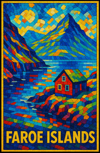 Faroe Islands Mosaic Art Poster