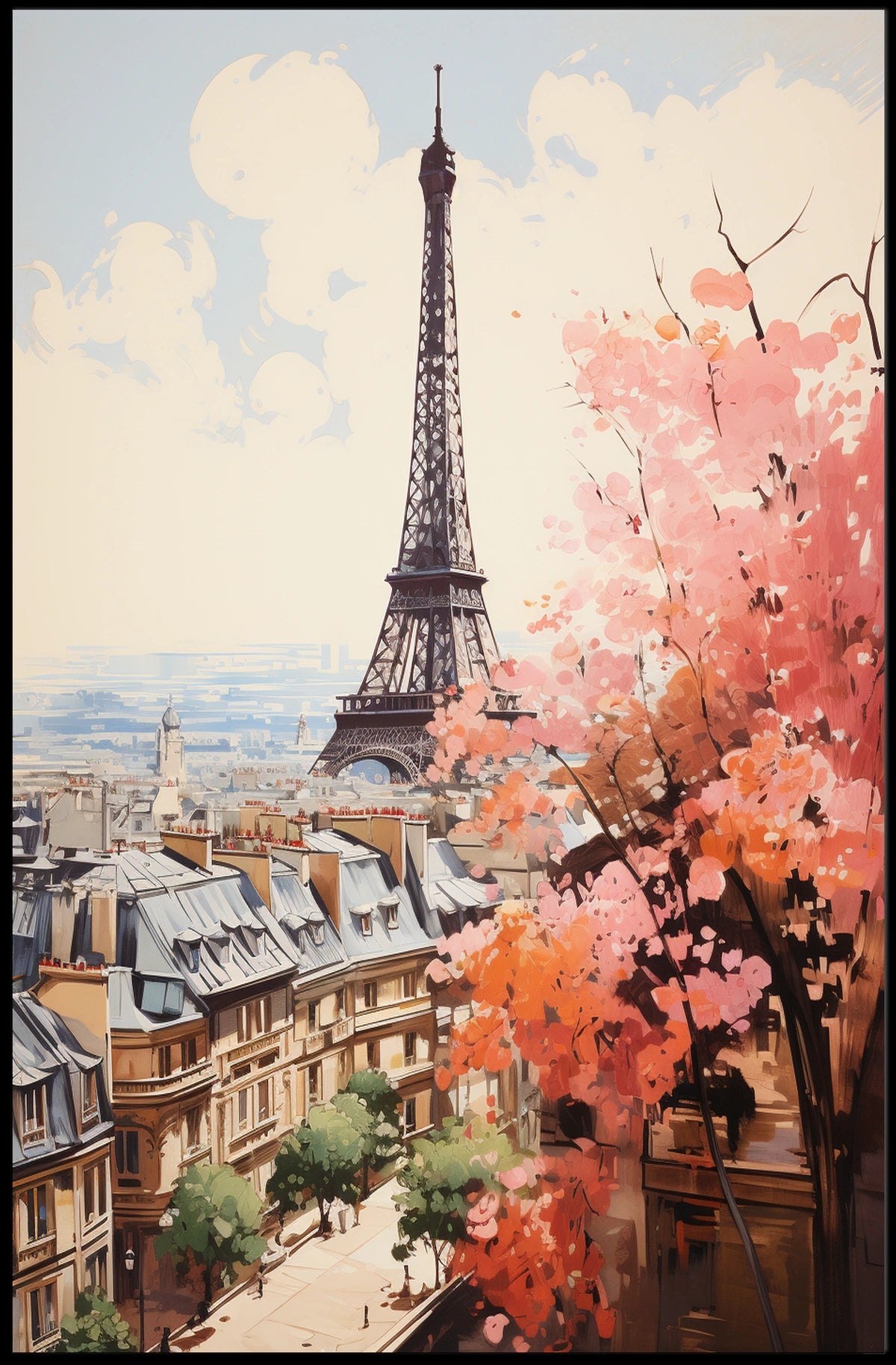 Eiffel Tower Modern Elegance in Paris Travel Poster