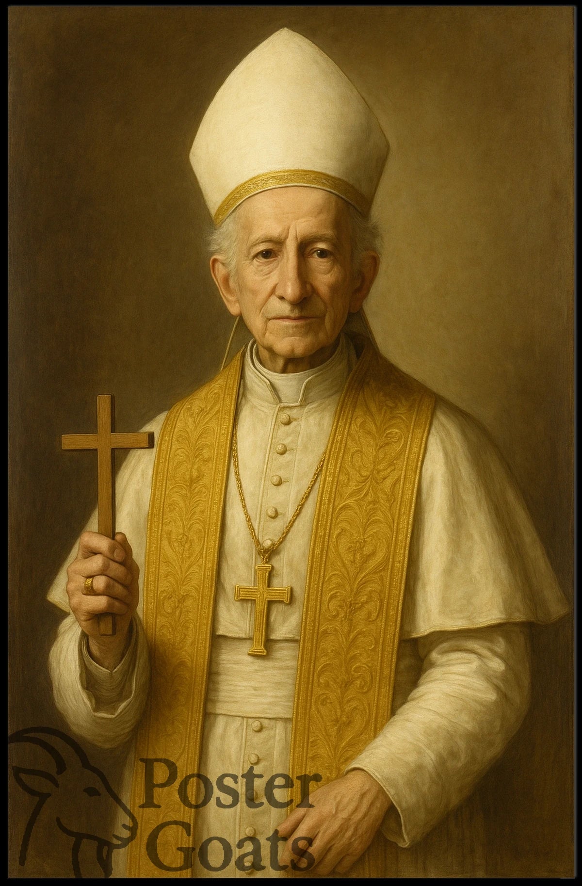 Religious Cleric Portrait in Historical Vatican Heritage Poster