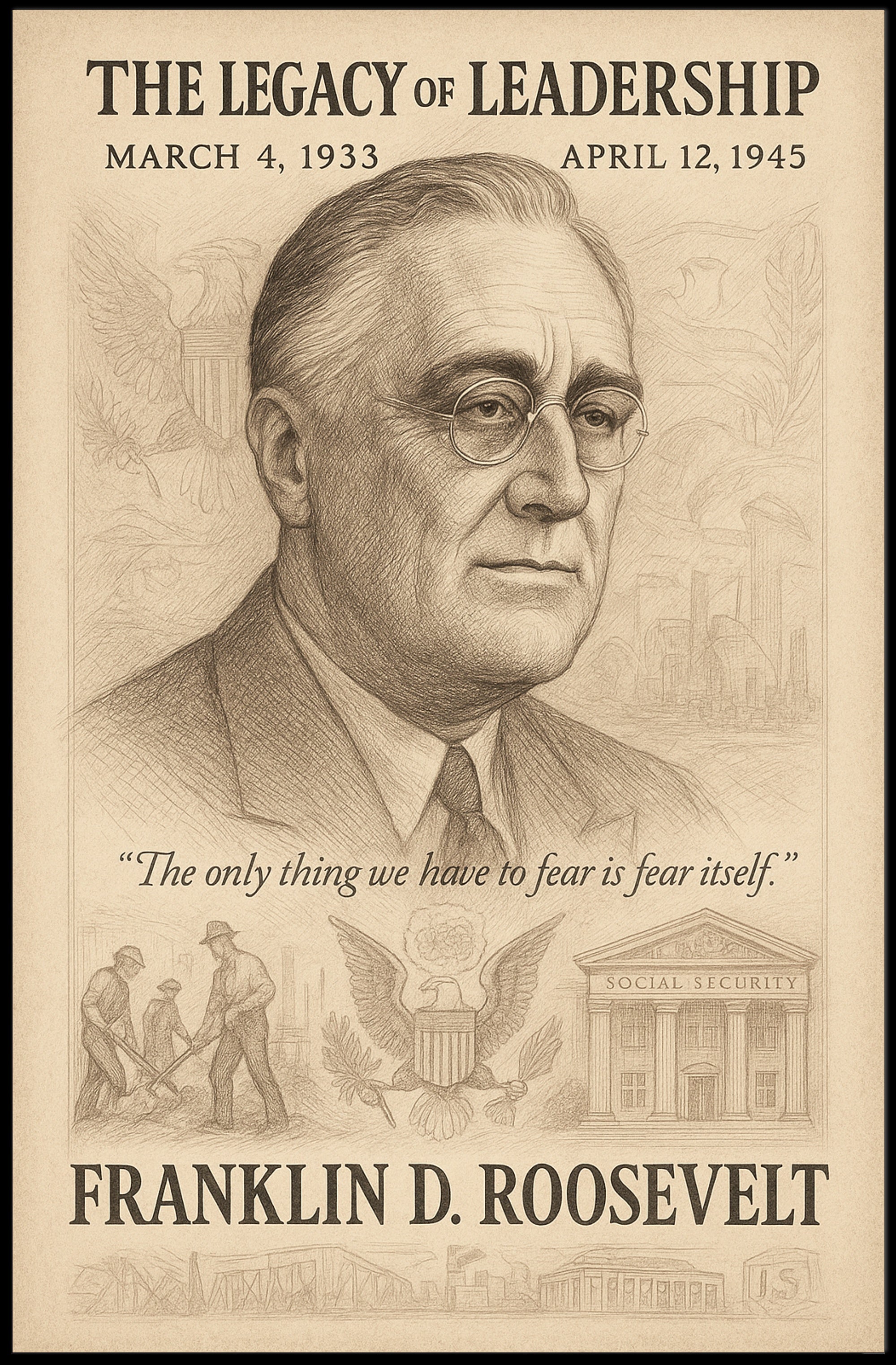 Franklin D. Roosevelt The Legacy Of Poster