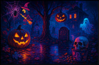 Halloween Night Spectacle Gothic Photography Realism NYC Skyline Spooky Vibe Urban Decor Lovers Poster