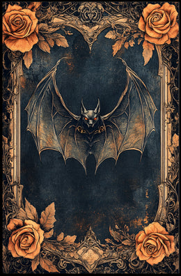 Gothic Bat And Roses Poster