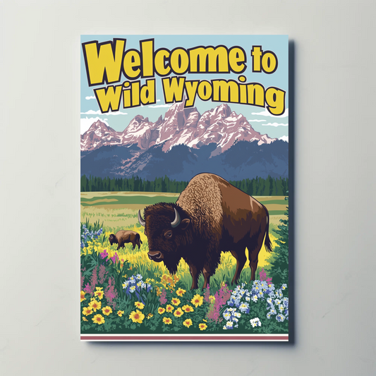 Welcome to Wild Wyoming Vintage Poster