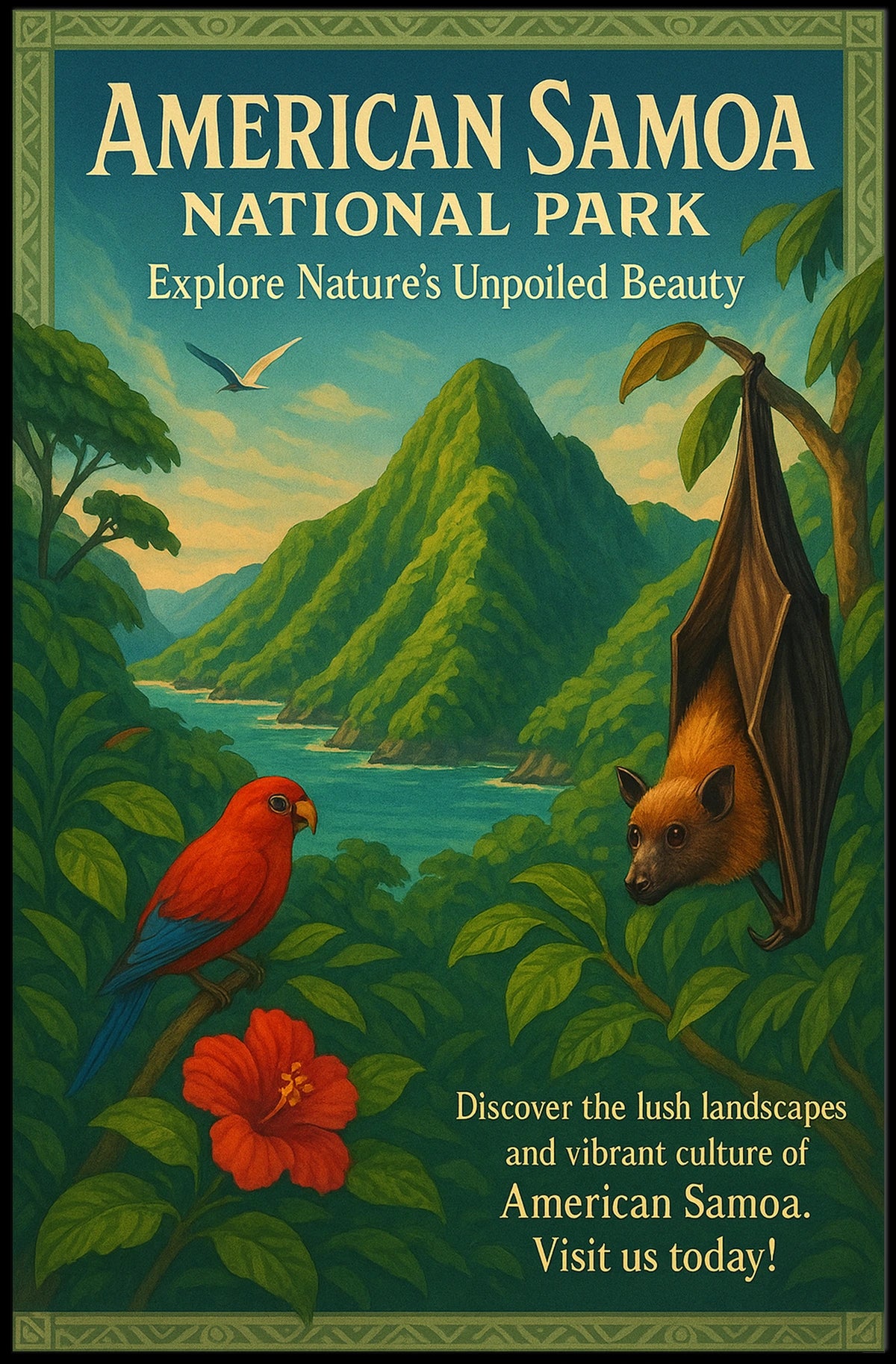 American Samoa National Park Vintage Poster Art