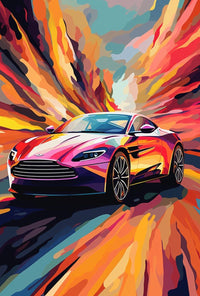 Luxury Speed: Vibrant Pop Art Sports Car Poster