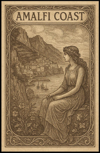 Amalfi Coast A Timeless View Poster Coastal Wall Art