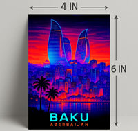 Baku Skyline Azerbaijan Poster PosterGoat