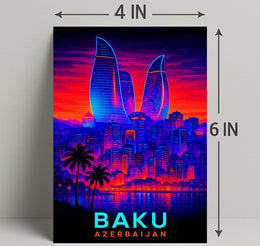 Baku Skyline Azerbaijan Poster PosterGoat