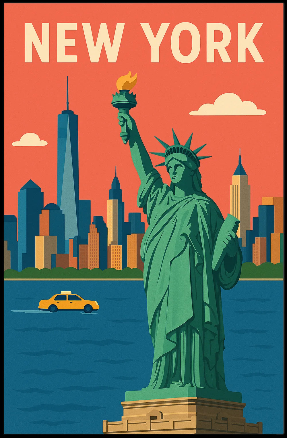 Flat Graphic NYC Poster Museum Quality Print for City Fans