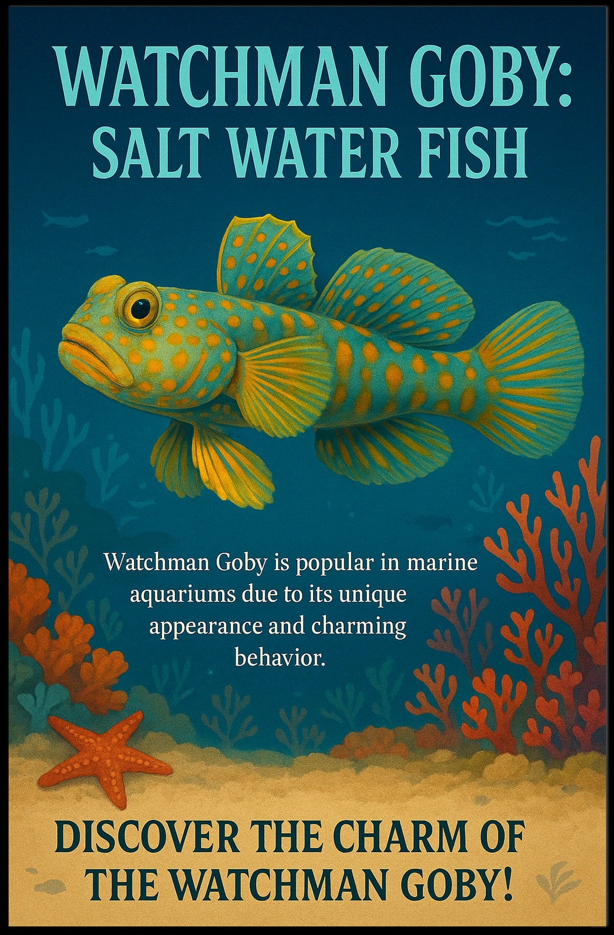 Watchman Goby Salt Water Fish Poster