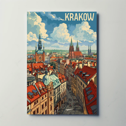 Historic Rooftops Of Krakow Poland Travel Poster