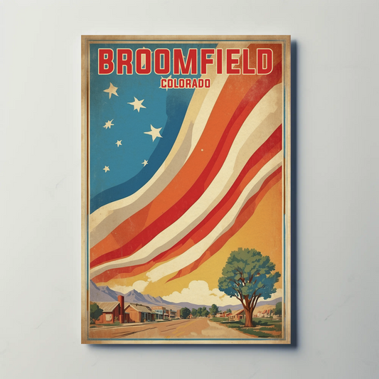 Broomfield Colorado American Scene Art Vintage Travel Poster