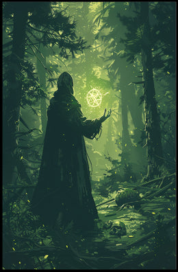 Mysterious Enchanted Forest Ritual in Fantasy or Mythology Poster PosterGoat