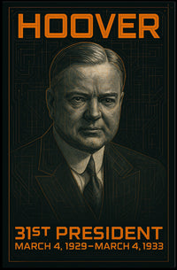 Herbert Hoover 31st President of the United States Techno Schematic Poster