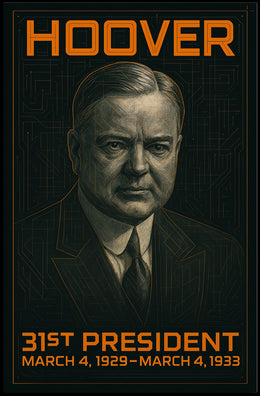 Herbert Hoover 31st President of the United States Techno Schematic Poster