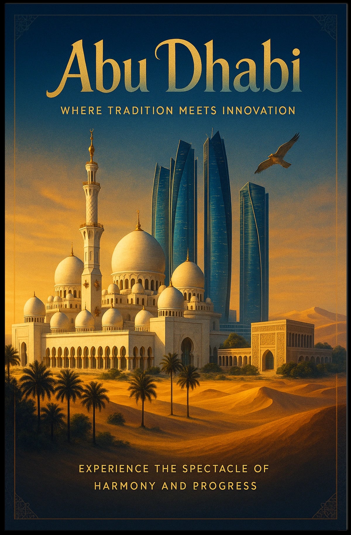 Abu Dhabi Tradition Innovation Cityscape Urban or Cityscape Poster