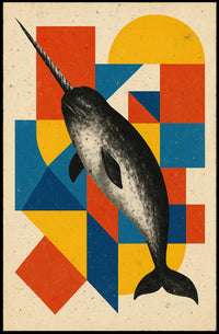 Geometric Narwhal Art Poster