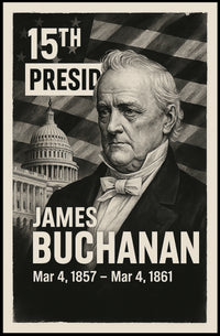 James Buchanan 15th President of the United States Digital Montaje Poster