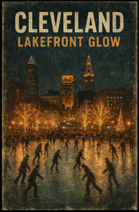 Cleveland Lakefront Glow Poster