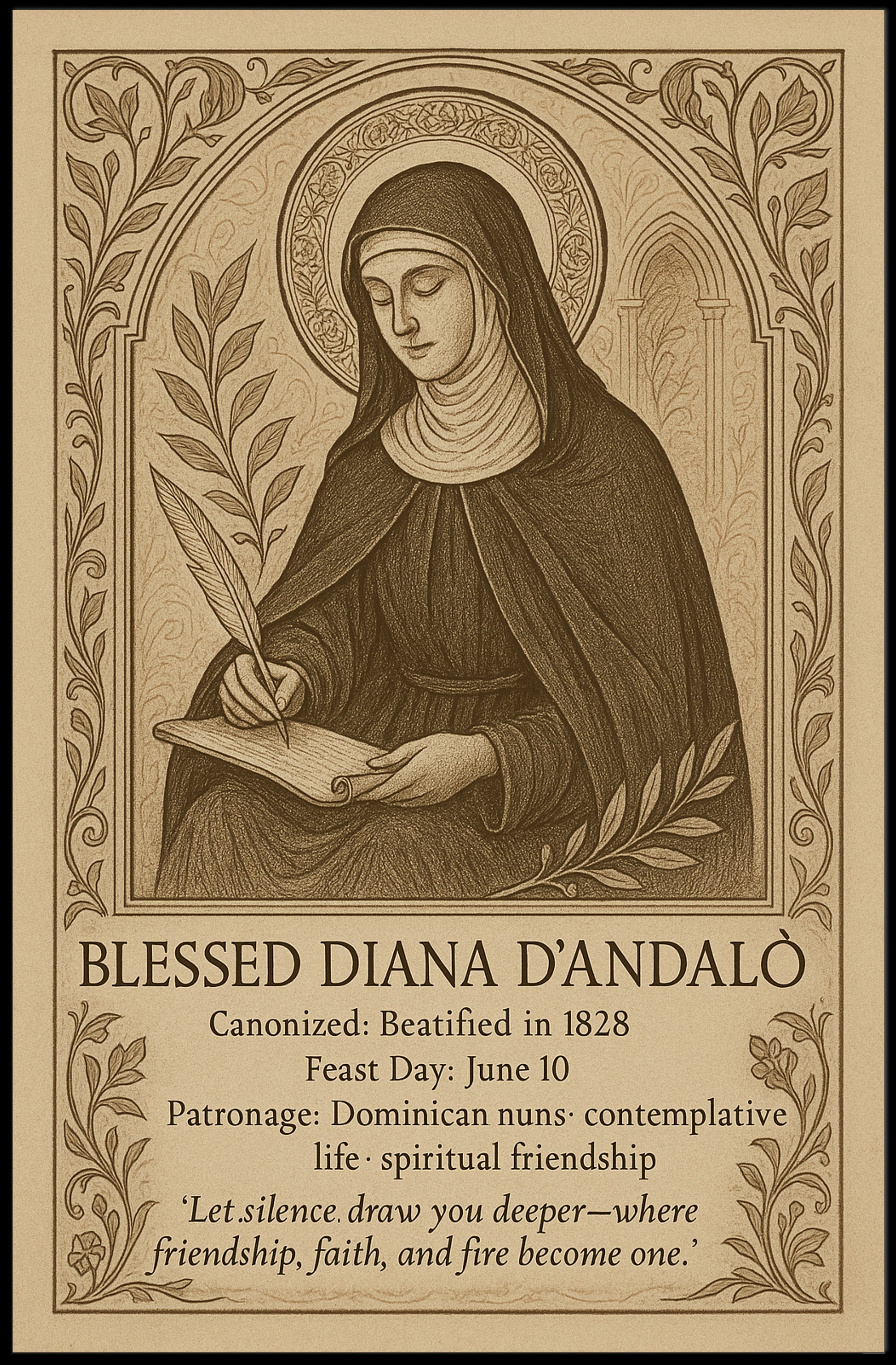 Blessed Diana d'Andalò Religious Heritage Poster