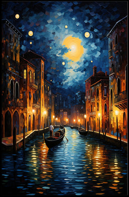 Moonlit Venetian Canal Poster