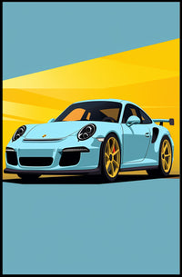 Sleek Speedster Illustration Poster PosterGoat