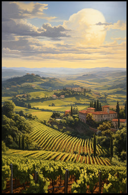Tuscany Landscape with Vineyards Travel Poster
