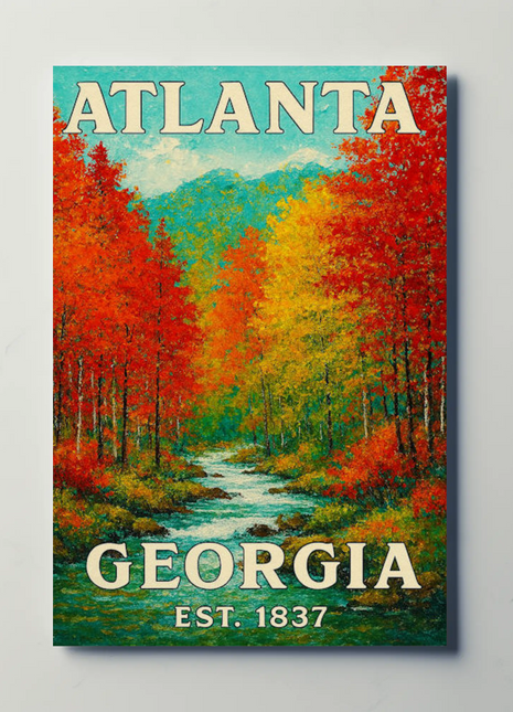 Atlanta Georgia Fall Colors River Est Travel Poster