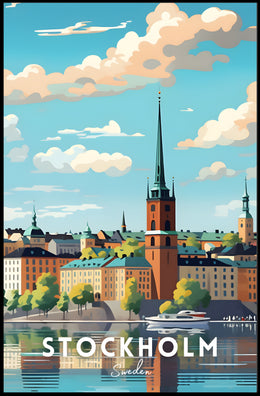Stockholm Serenity: Picturesque Cityscape Urban or Cityscape Poster