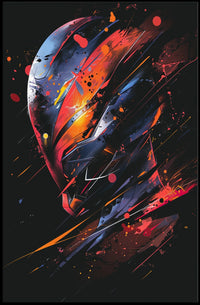 Futuristic Sci-Fi Helmet Poster: Bold Abstract Art